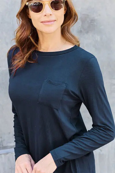 Basic Bae Full Size Round Neck Long Sleeve Top - Scarlett's Riverside Boutique