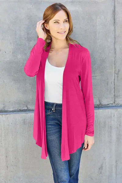 Basic Bae Full Size Open Front Long Sleeve Cardigan - Scarlett's Riverside Boutique
