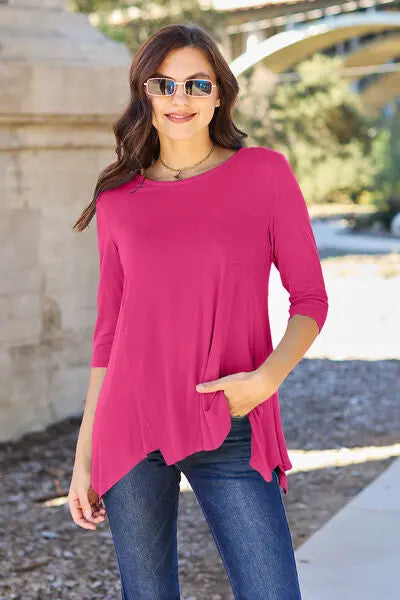 Basic Bae Full Size Round Neck Pocketed T-Shirt - Scarlett's Riverside Boutique