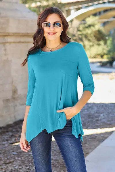 Basic Bae Full Size Round Neck Pocketed T-Shirt - Scarlett's Riverside Boutique
