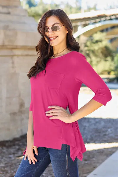 Basic Bae Full Size Round Neck Pocketed T-Shirt - Scarlett's Riverside Boutique