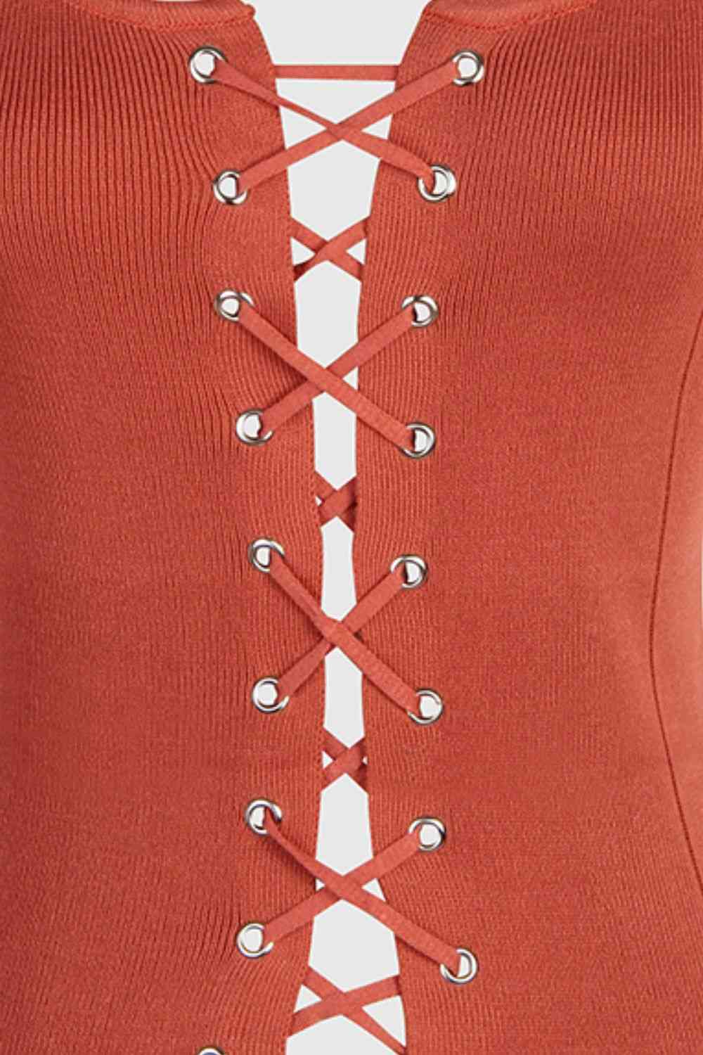 Lace-Up Knit Cami - Scarlett's Riverside Boutique