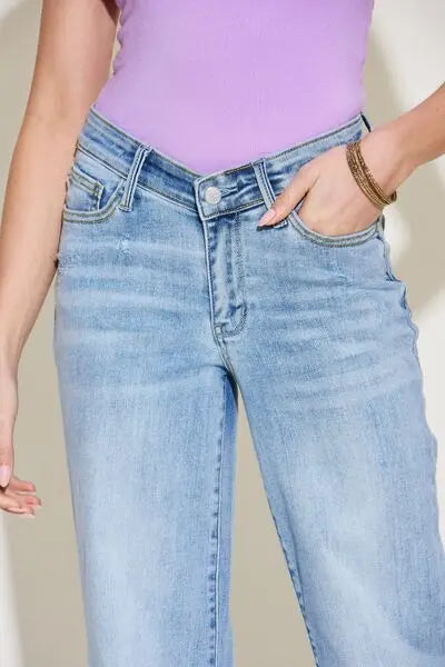 Judy Blue Full Size V Front Waistband Straight Jeans - Scarlett's Riverside Boutique