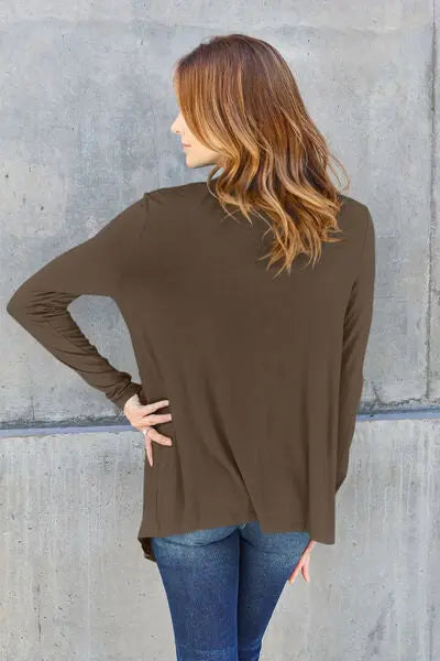 Basic Bae Full Size Open Front Long Sleeve Cardigan - Scarlett's Riverside Boutique