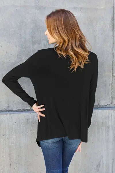 Basic Bae Full Size Open Front Long Sleeve Cardigan - Scarlett's Riverside Boutique