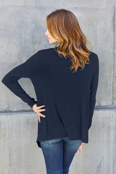 Basic Bae Full Size Open Front Long Sleeve Cardigan - Scarlett's Riverside Boutique