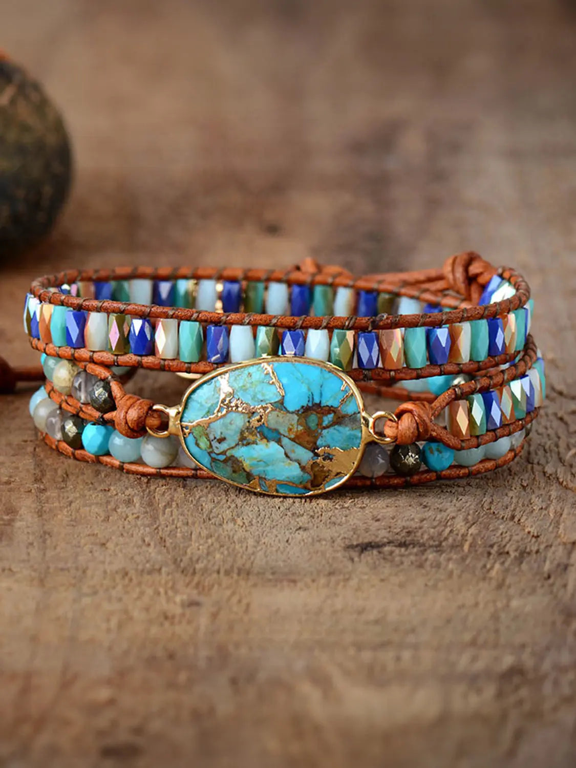 Triple-Layer Natural Stone Bracelet - Scarlett's Riverside Boutique