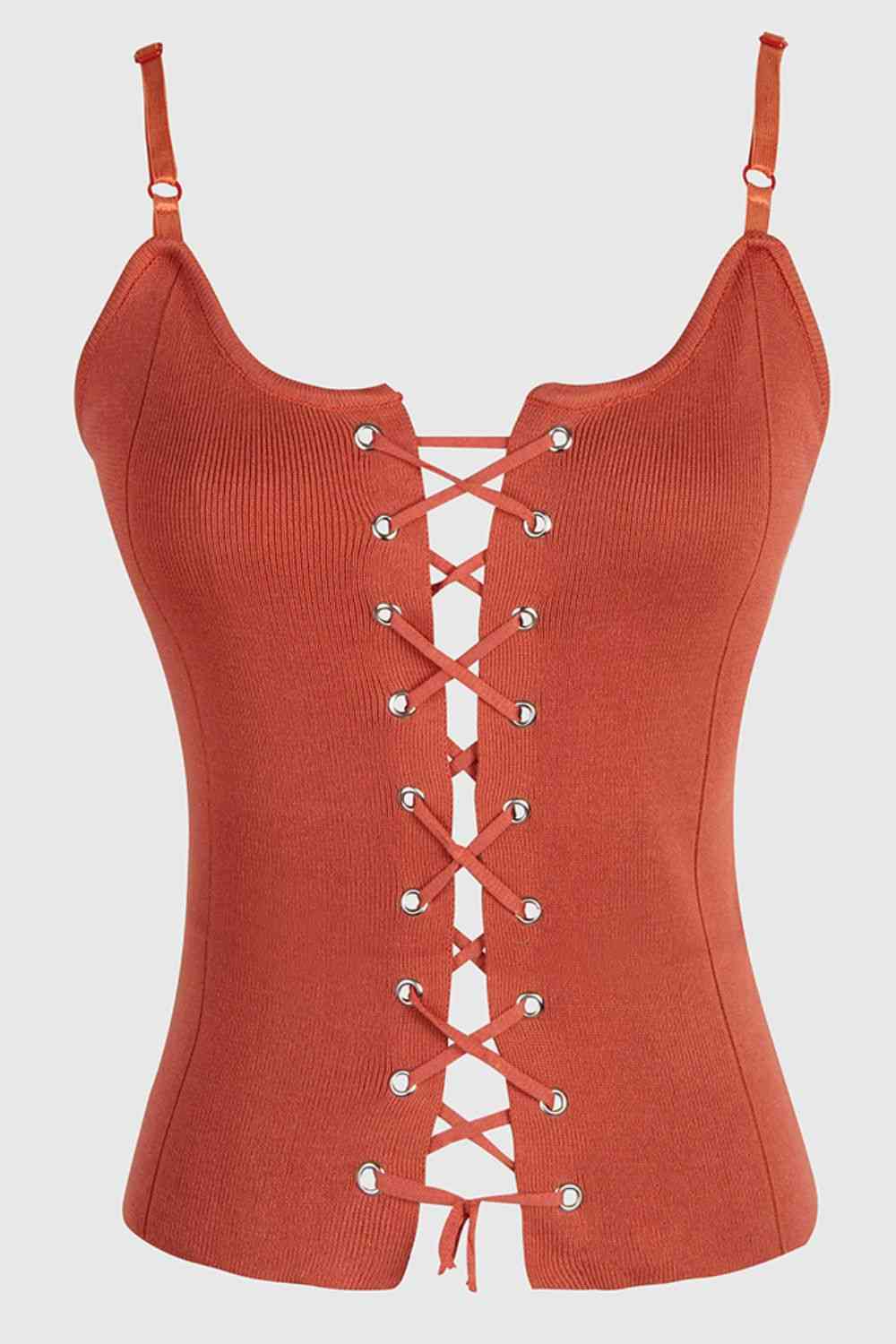 Lace-Up Knit Cami - Scarlett's Riverside Boutique