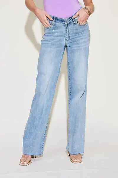 Judy Blue Full Size V Front Waistband Straight Jeans - Scarlett's Riverside Boutique