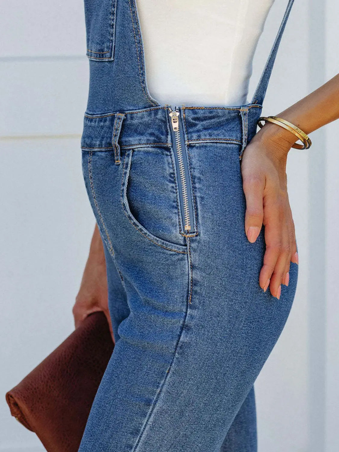 Raw Hem Denim Overall - Scarlett's Riverside Boutique