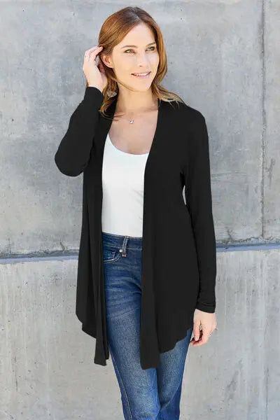 Basic Bae Full Size Open Front Long Sleeve Cardigan - Scarlett's Riverside Boutique