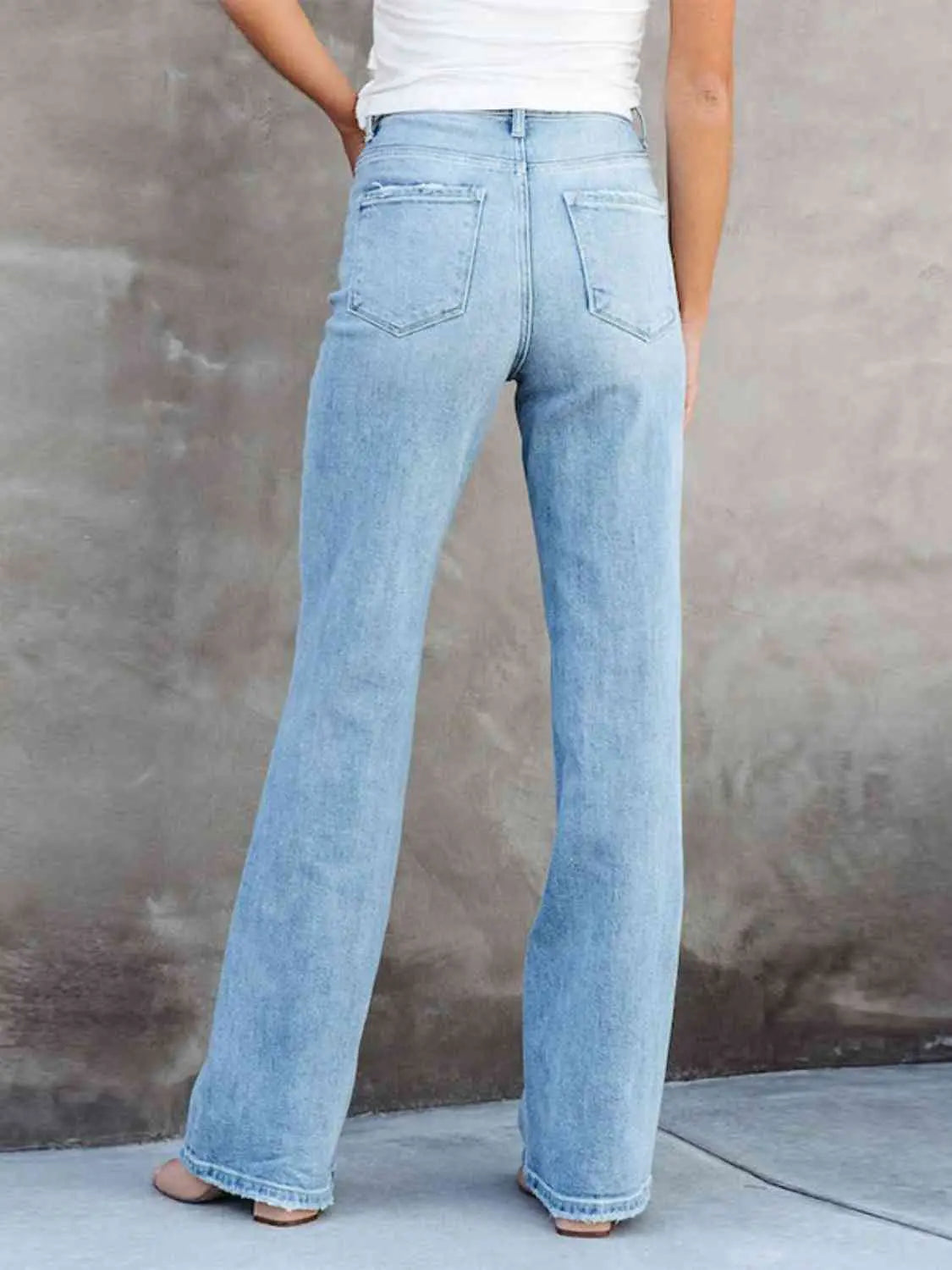 Washed Straight Leg Jeans - Scarlett's Riverside Boutique