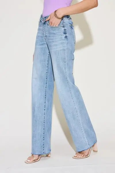 Judy Blue Full Size V Front Waistband Straight Jeans - Scarlett's Riverside Boutique