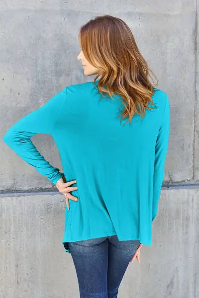 Basic Bae Full Size Open Front Long Sleeve Cardigan - Scarlett's Riverside Boutique
