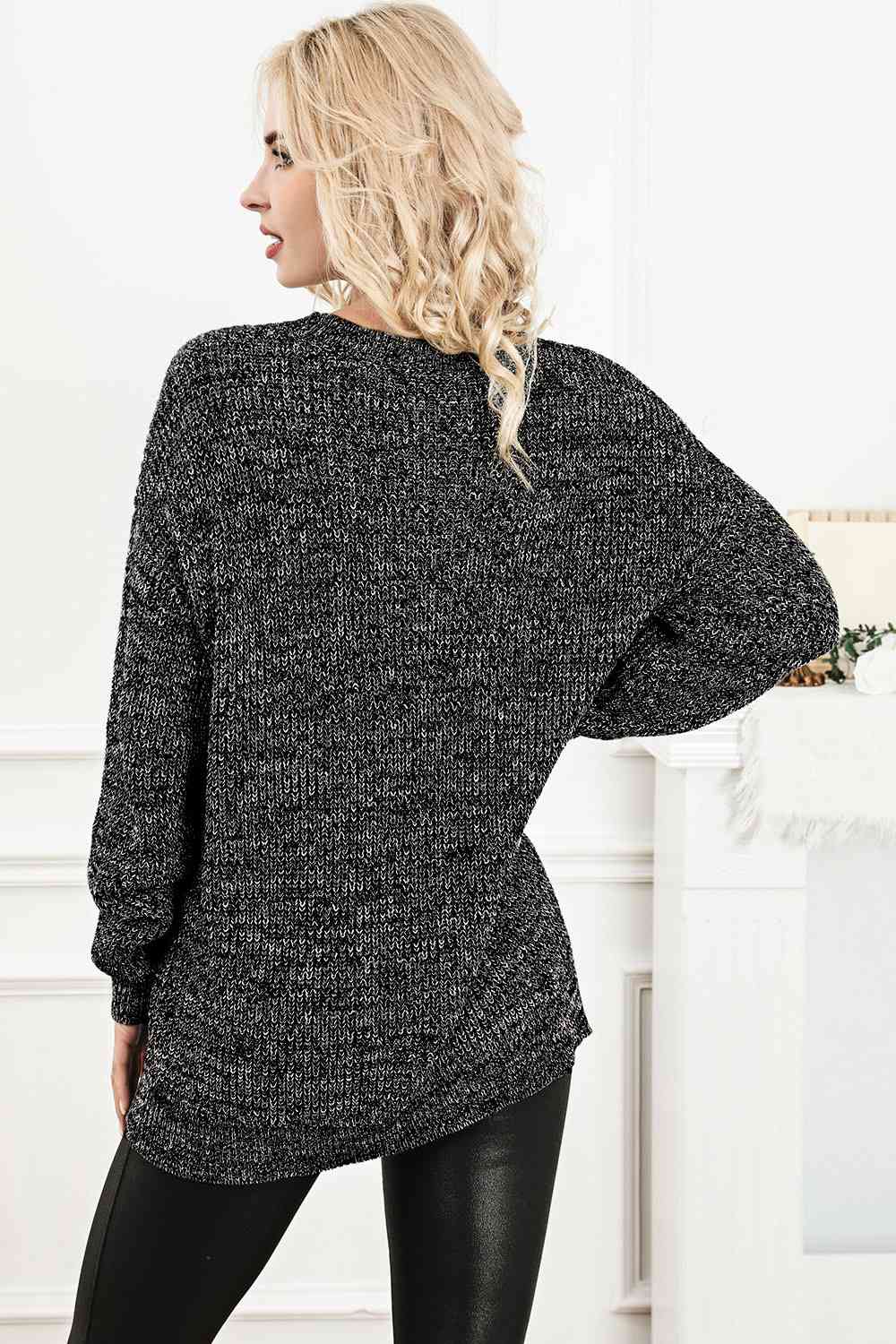 Round Neck Long Sleeve Sweater - Scarlett's Riverside Boutique