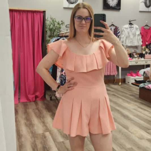 Peachy Keen She And Sky Romper - Scarlett's Riverside Boutique