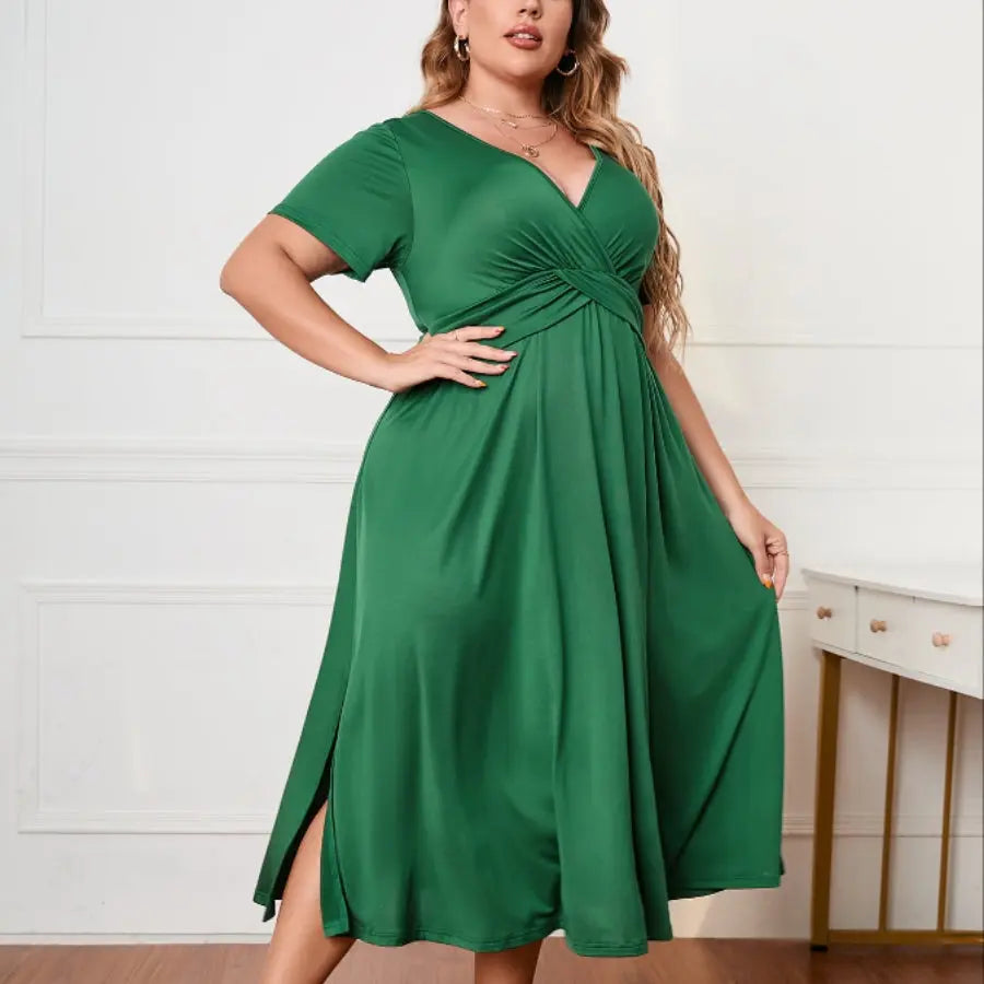 Plus Size Green Gatsby Midi - Scarlett's Riverside Boutique