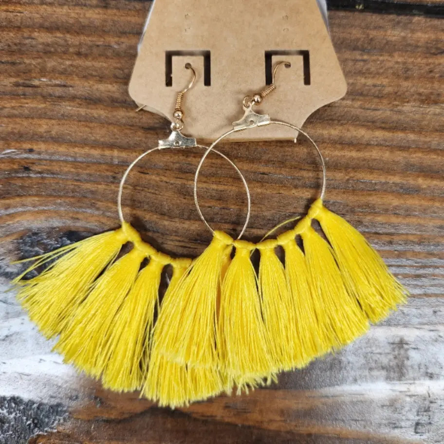 Yellow Tassel Earrings - Scarlett's Riverside Boutique