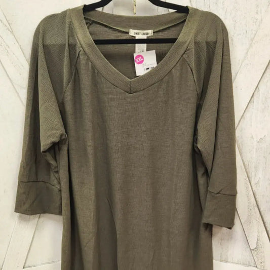 Vera Olive Half Sleeve Top - Scarlett's Riverside Boutique