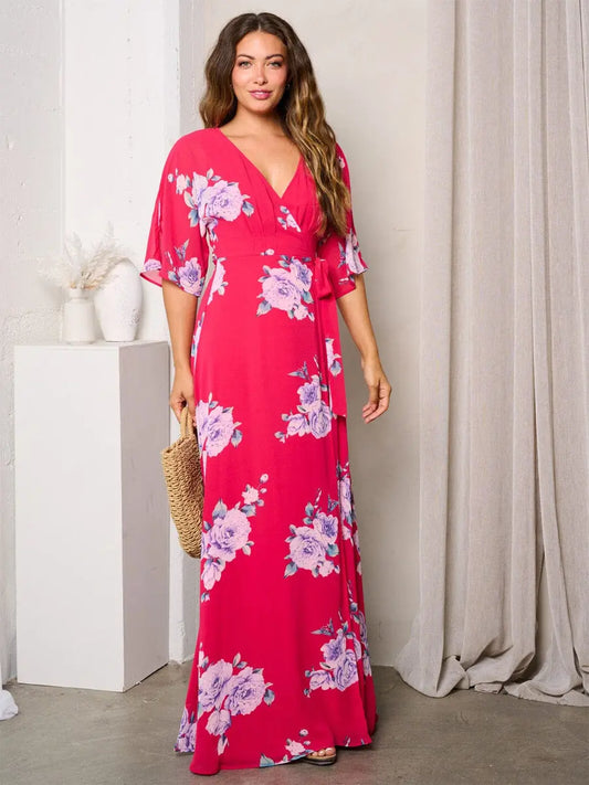 Pink floral maxi dress - Scarlett's Riverside Boutique 