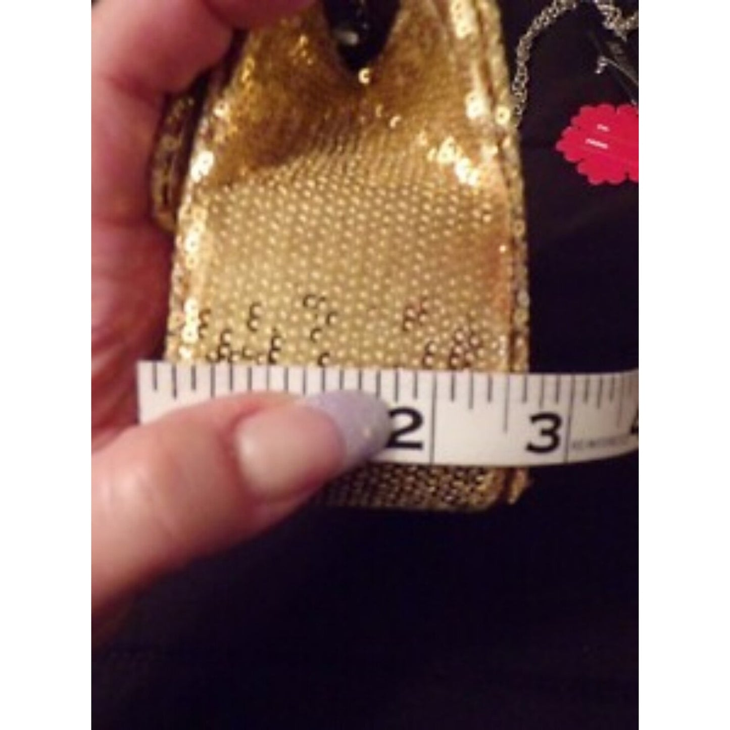 APT. 9 Gold Sequin Evening Bag Clutch Chain Strap Purse NWT Formal Party Prom