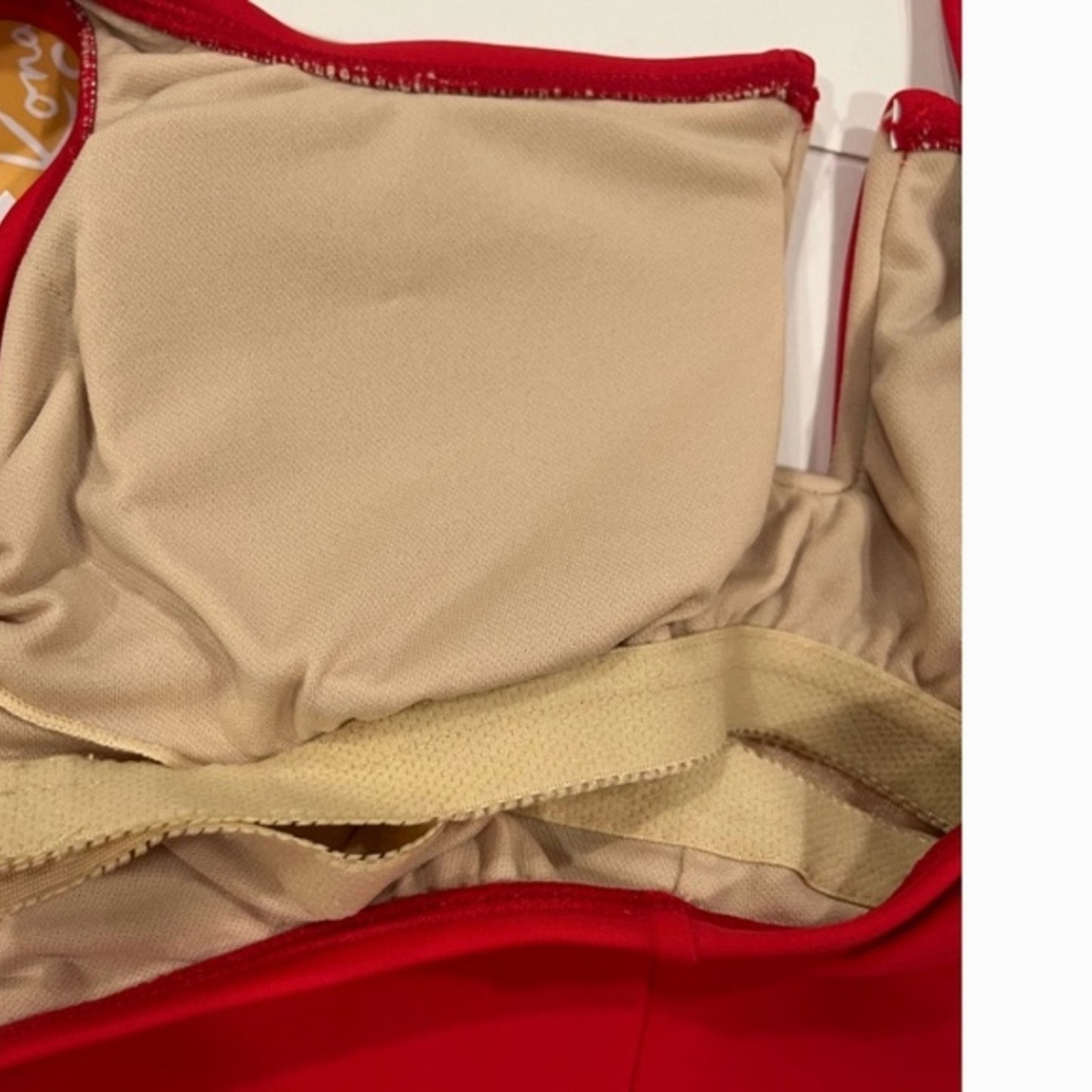 NWT Kona Sol Red One Piece Swimsuit Size M Square Neck Shelf Bra. Sz S #G32