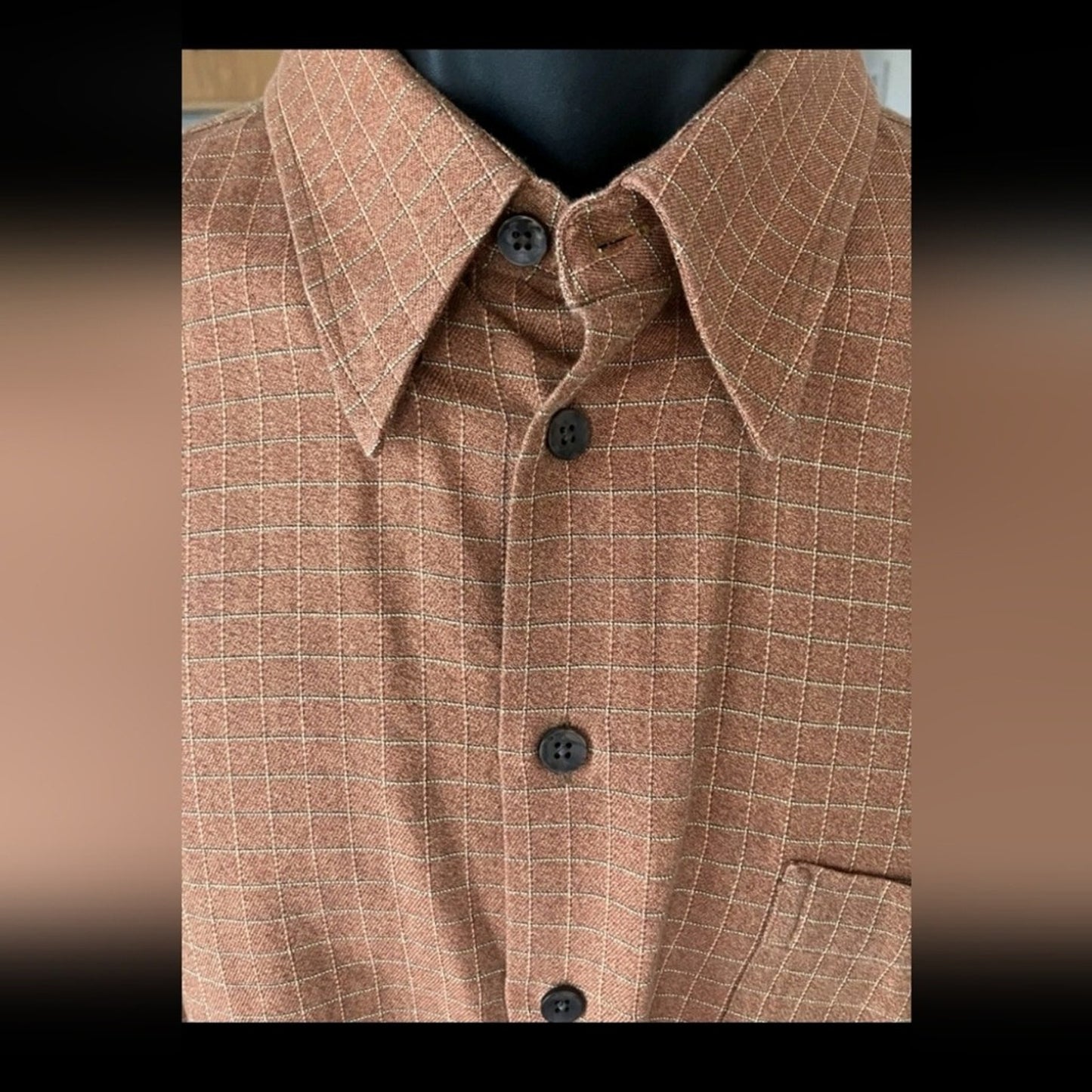 Mark Shale Men's Size Medium Button Down Shirt Copper Orange. #F4