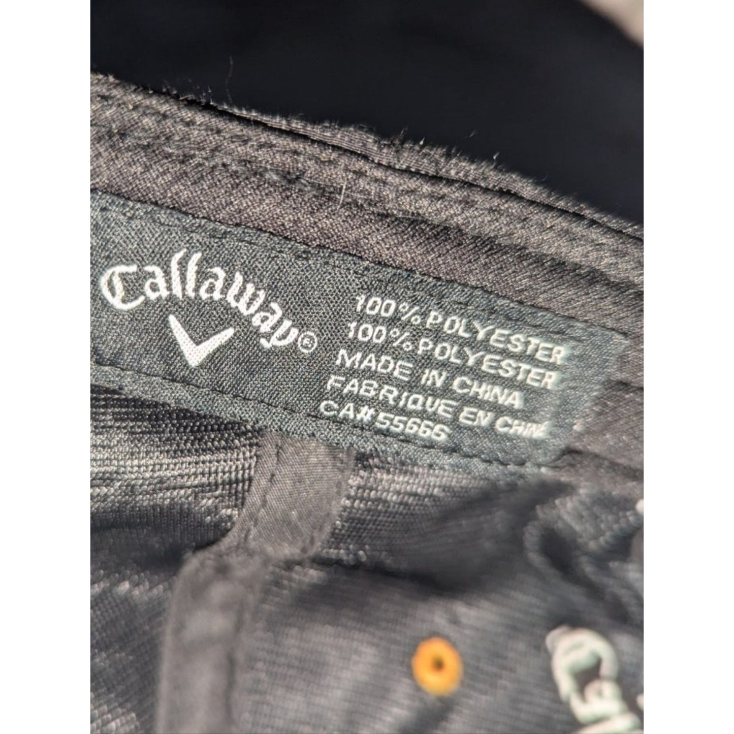 Callaway Golf Hat Mens Adjustable Strapback Black Embroidered Logo Cap