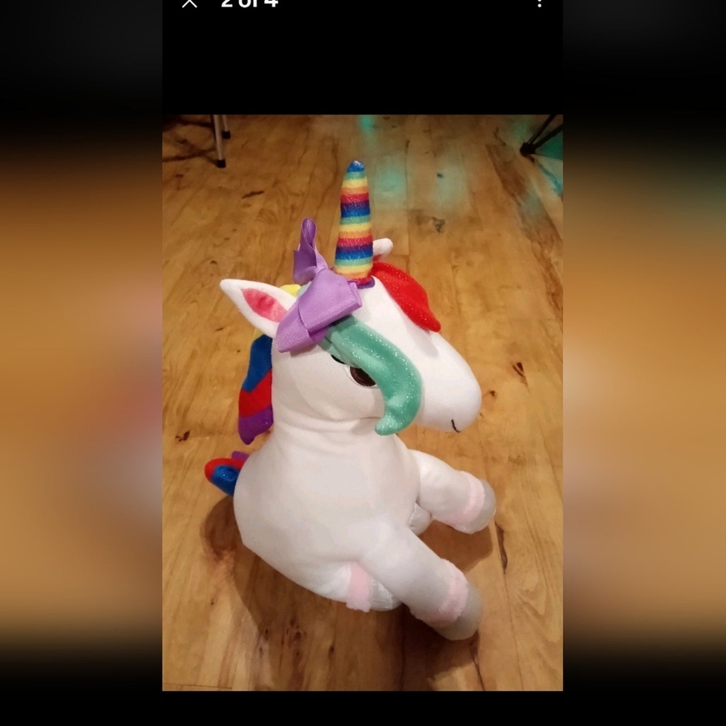 JoJo Siwa Rainbow Unicorn Plush Large Stuffed Animal Glitter Hooves Bow