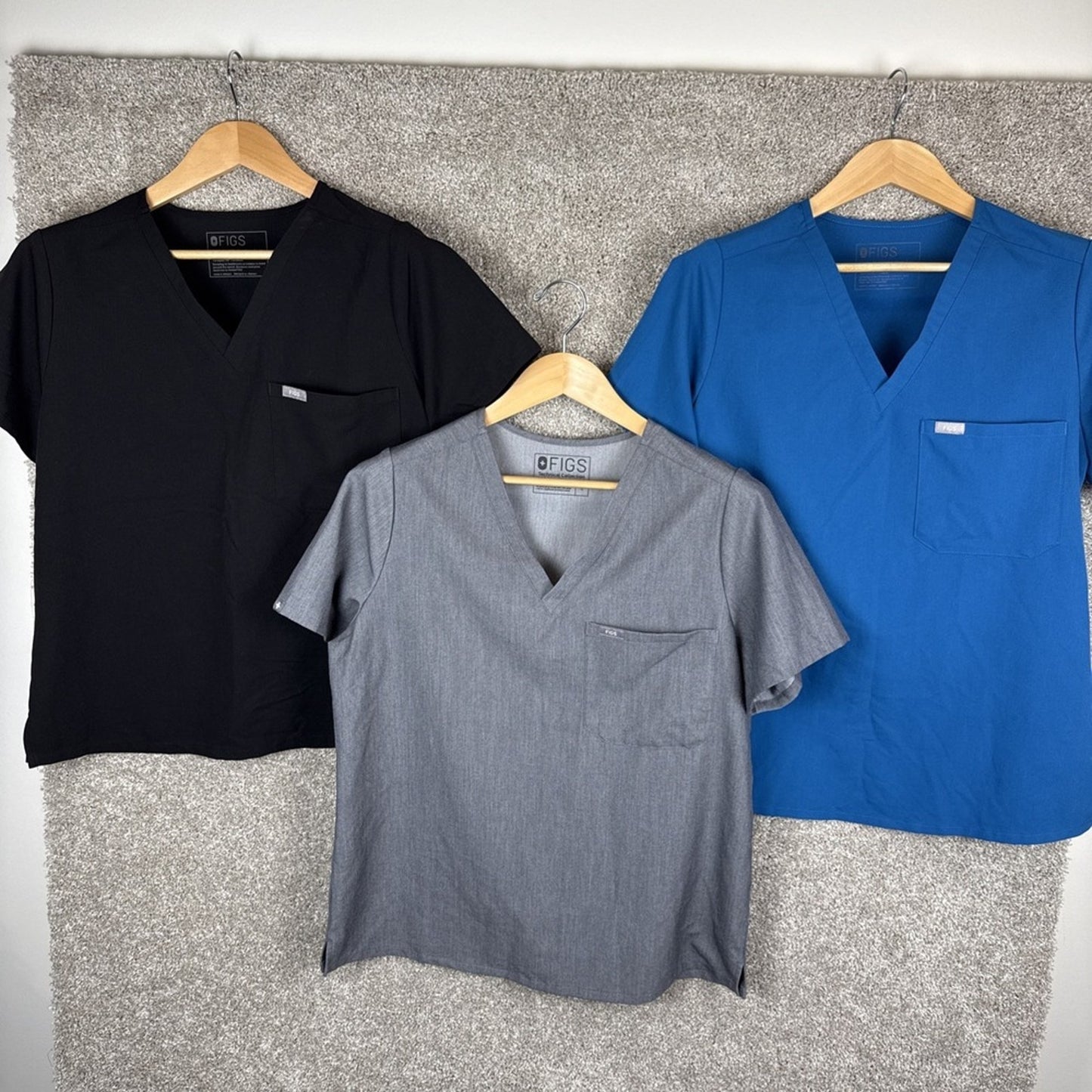 Figs Women’s Scrub Tops - Gray, Blue, Black - V-Neck