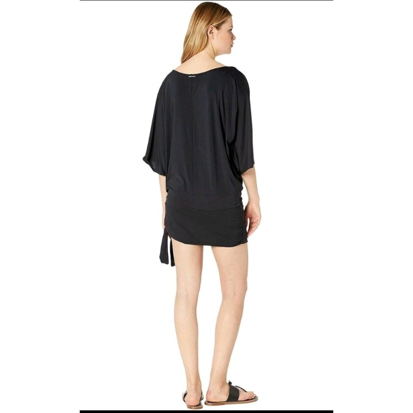 Michael Kors Womens Black Classic Side Tie Swim Cover-Up Size Medium #G41