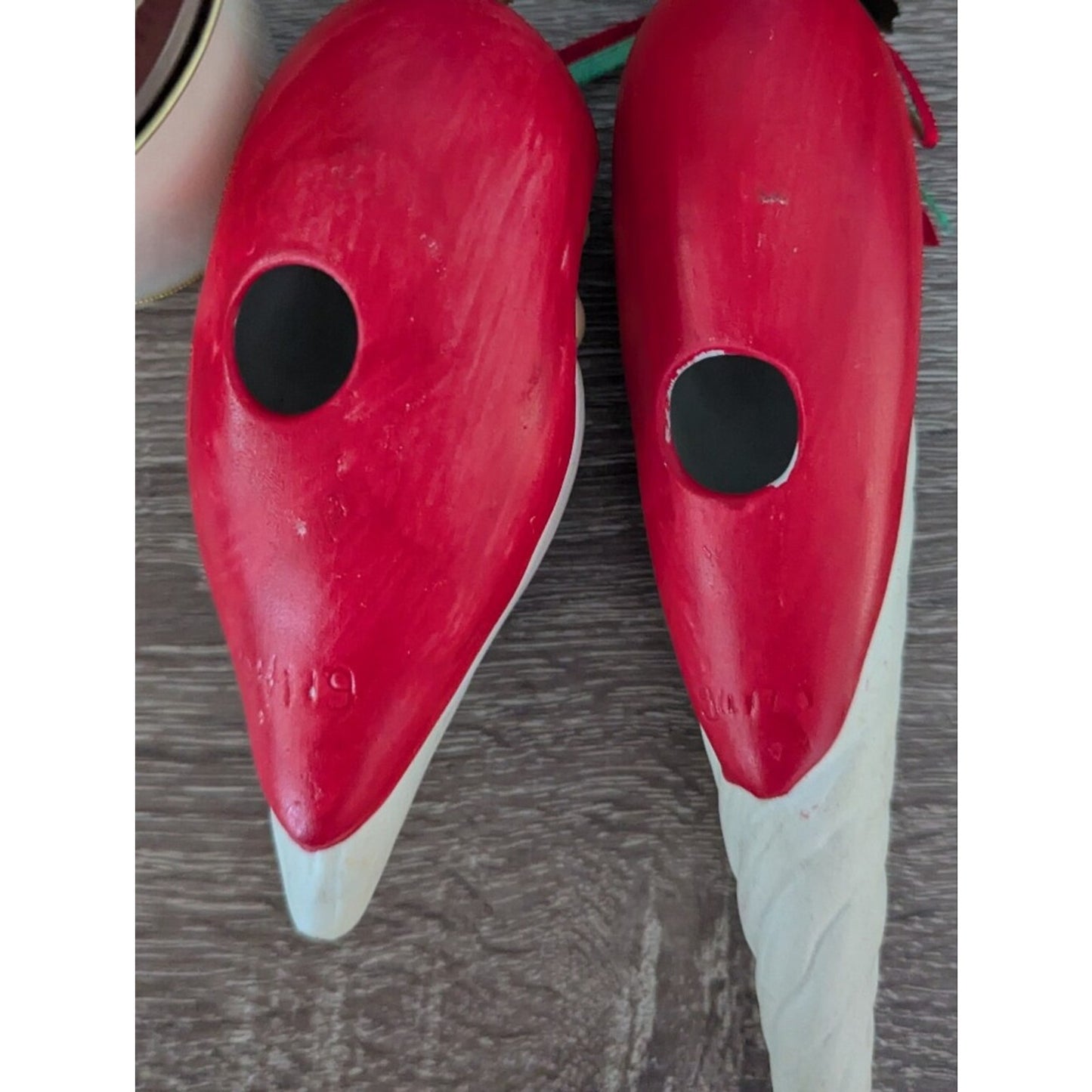 Vintage Santa Claus Icicle Christmas Ornaments Lot of 2 Ceramic