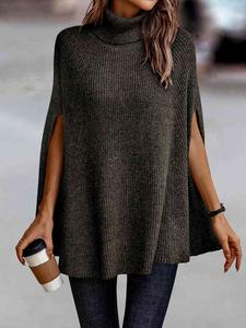 Turtleneck Dolman Sleeve Poncho cute sweaters