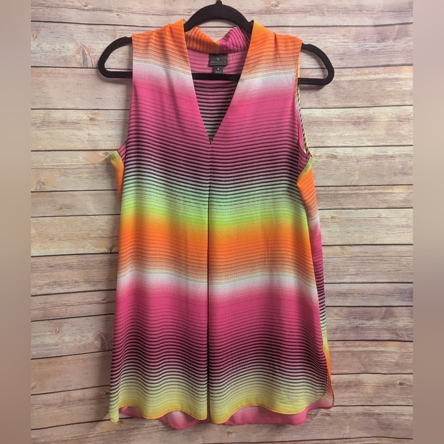 Y2K, Worthington Women’s Rainbow Ombre Sleeveless V-Neck Top | Size Small