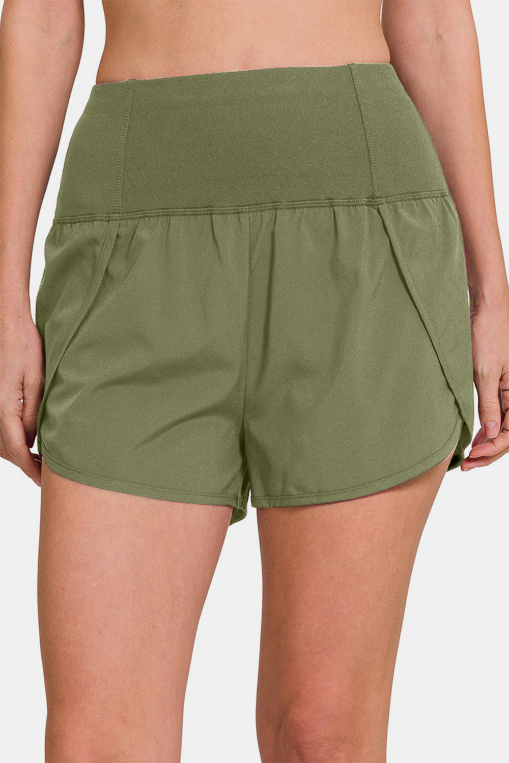 Zenana High-Waisted Zippered Back Pocket Active Shorts - Scarlett's Riverside Boutique 