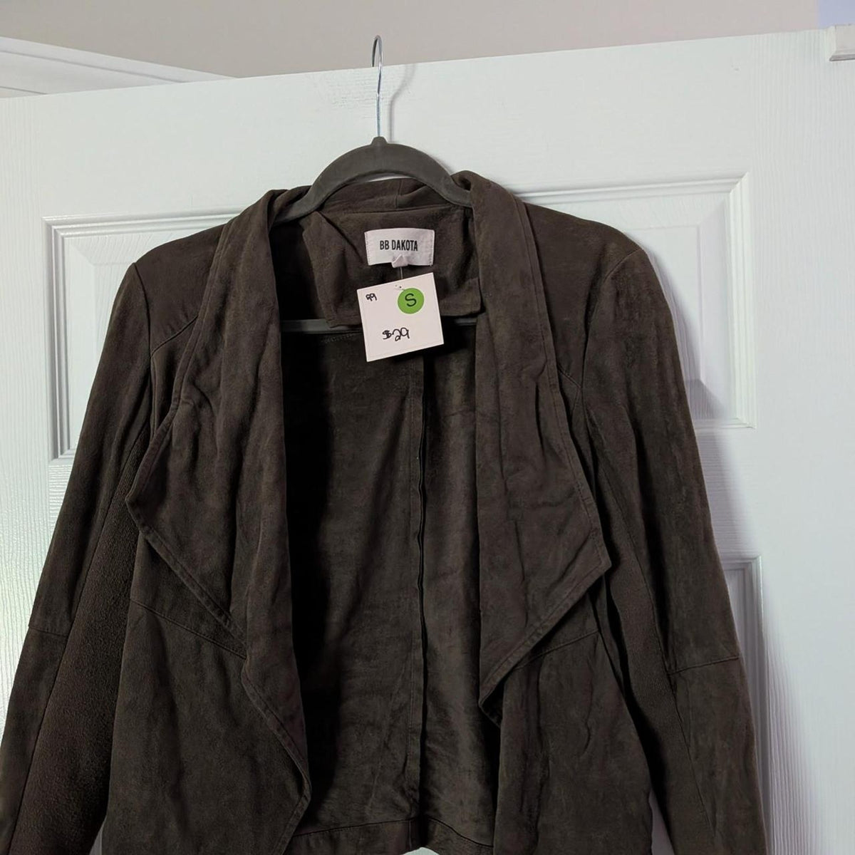 Green suede blazer by BB Dakota