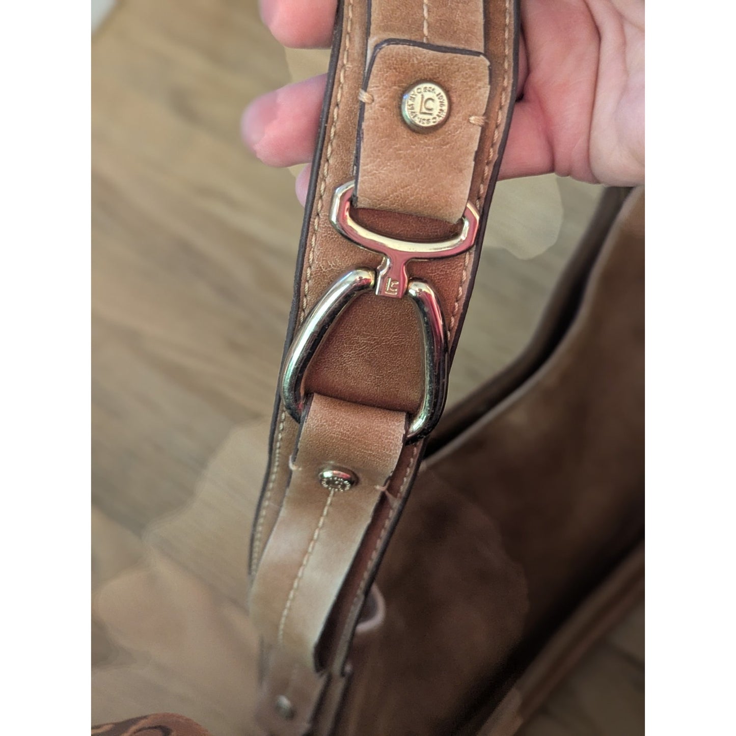 Liz Claiborne Cognac Hobo Style Leather shoulder Handbag