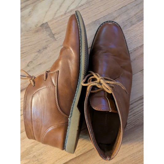 London Fog Brown Chukka Boots Men’s Size 10M Lace Up Ankle Boots Casual Dress Sh