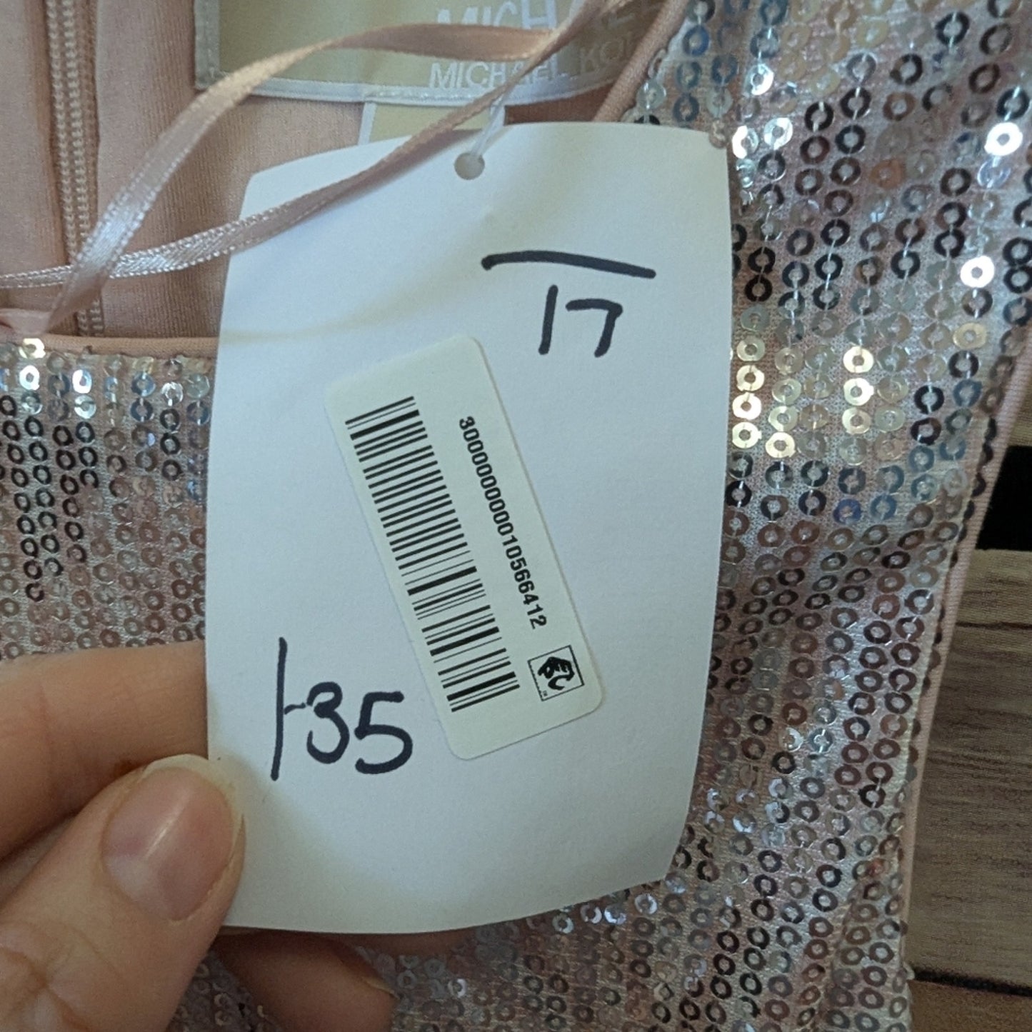 Michael KorsWomen's Metallic Sparkle Keyhole-Back Shift Dress. Size S. #97
