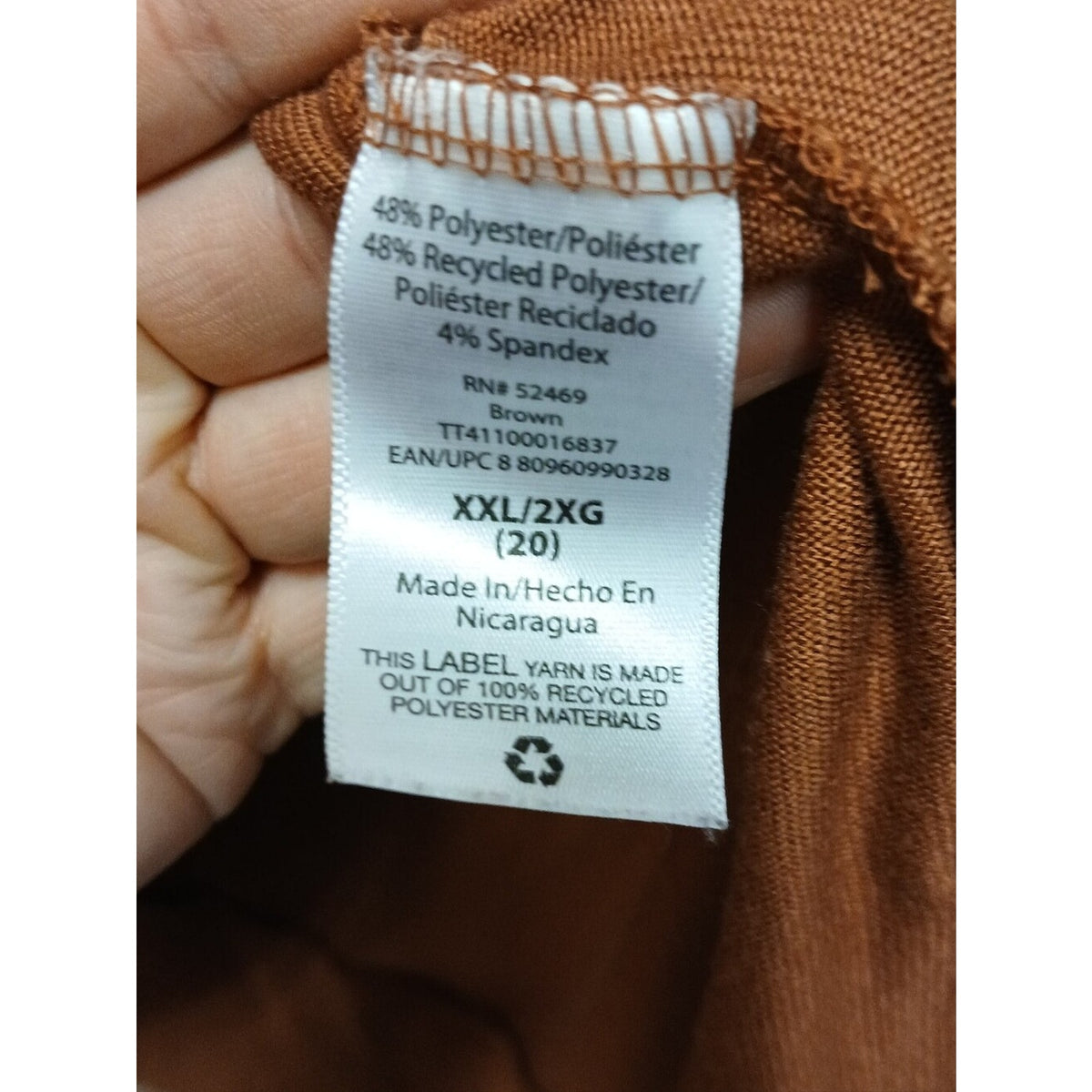 Time and Tru Plus XXL 20 Rust Brown Oversized Long Sleeve Tunic Top High Low Hem