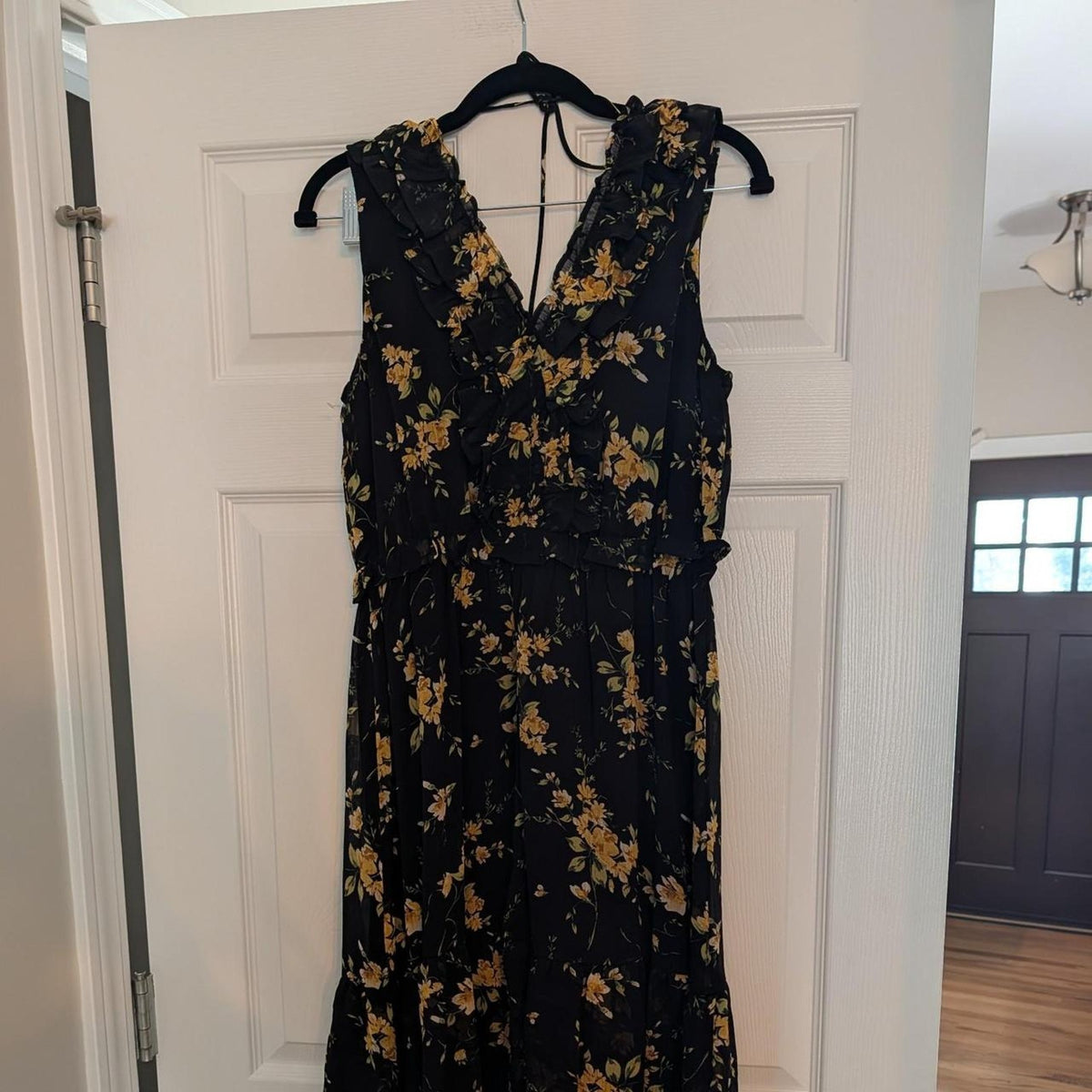 Maurices black dress with yellow
