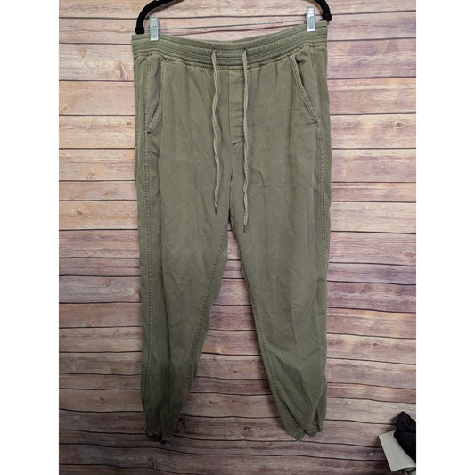 GAP Tall Olive Green Drawstring Jogger Pants Womens Casual Pull On Tapered Pants
