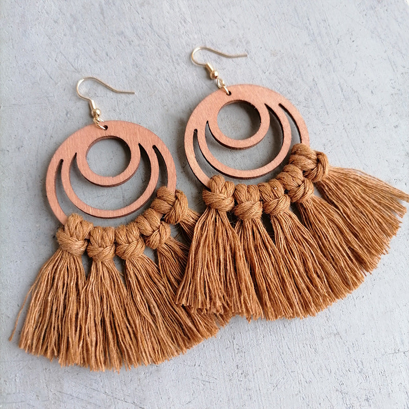 Tassel Detail Geometric Earrings - Scarlett's Riverside Boutique 