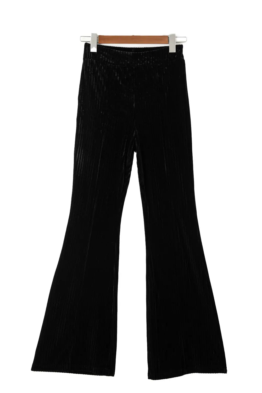 Black Solid Color High Waist Flare Corduroy Pants - Scarlett's Riverside Boutique 