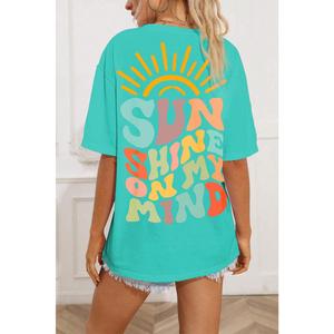 SUN SHINE ON MY MIND Round Neck T-Shirt Sleeve Top custom shirts Womenswear Basic