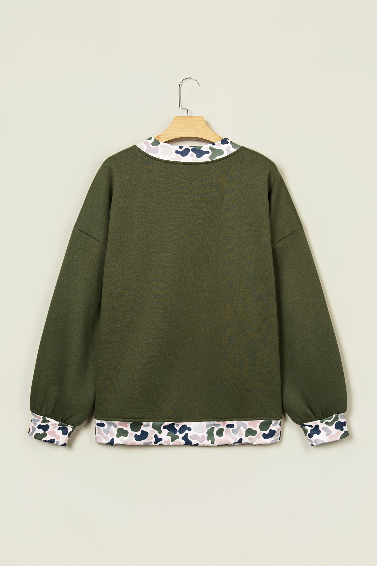 Four Leaf Clover Western Contrast Detail Letter Graphic Baggy Sweatshirt
