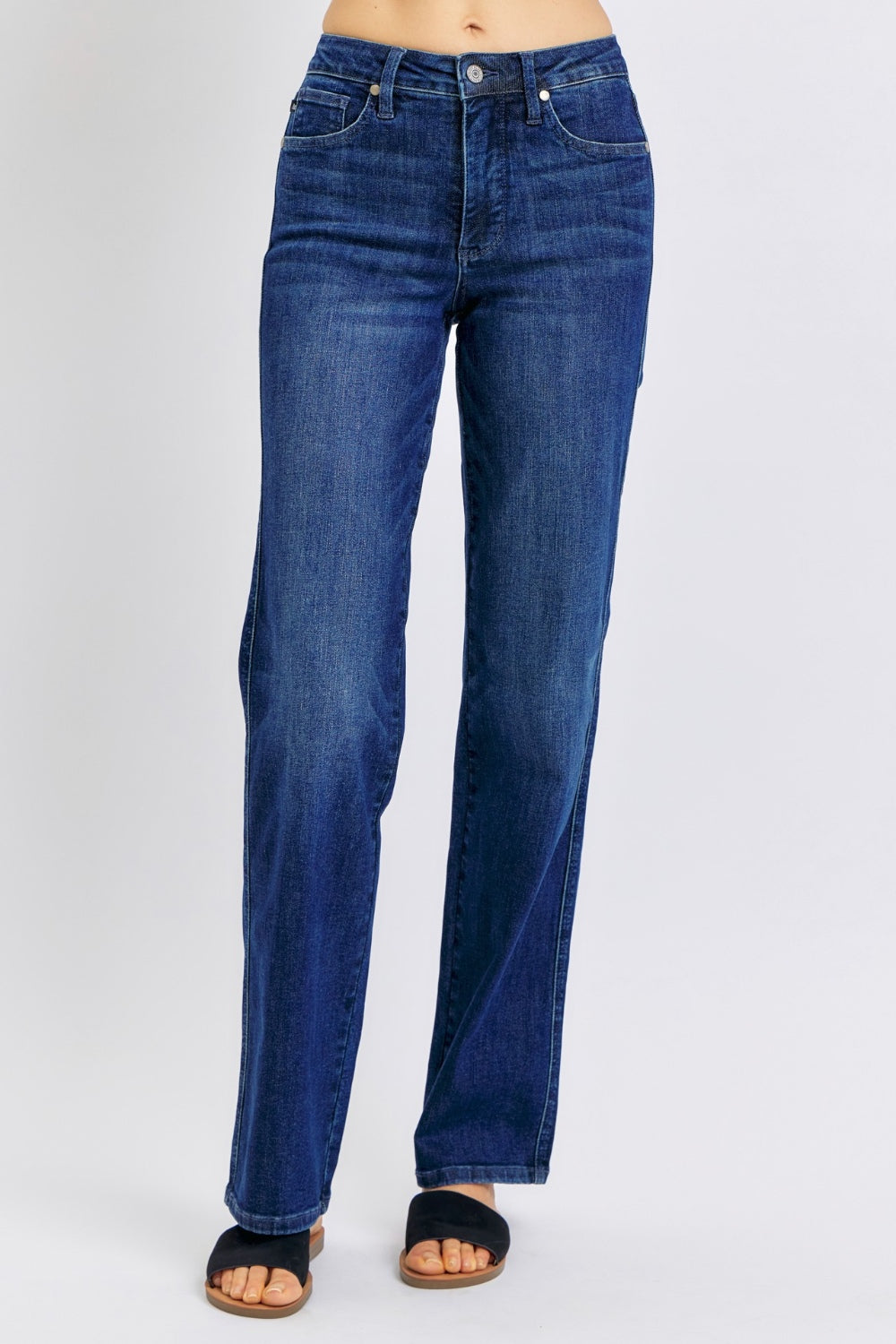 Judy Blue Full Size High Waist Tummy Control Straight Jeans - Scarlett's Riverside Boutique 