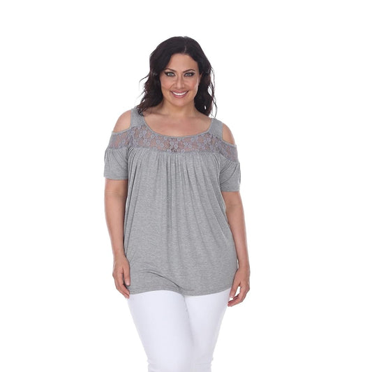 3xl canari lace cold shoulder top