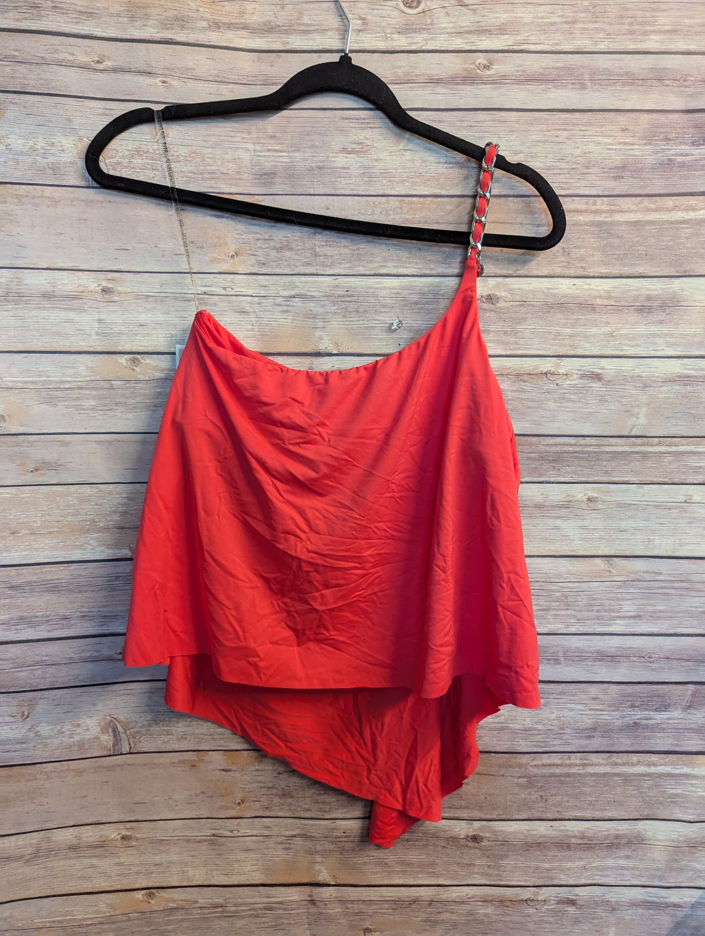 Michael Kors Vibrant Red Top One Shoulder Tankini Top - Sz M