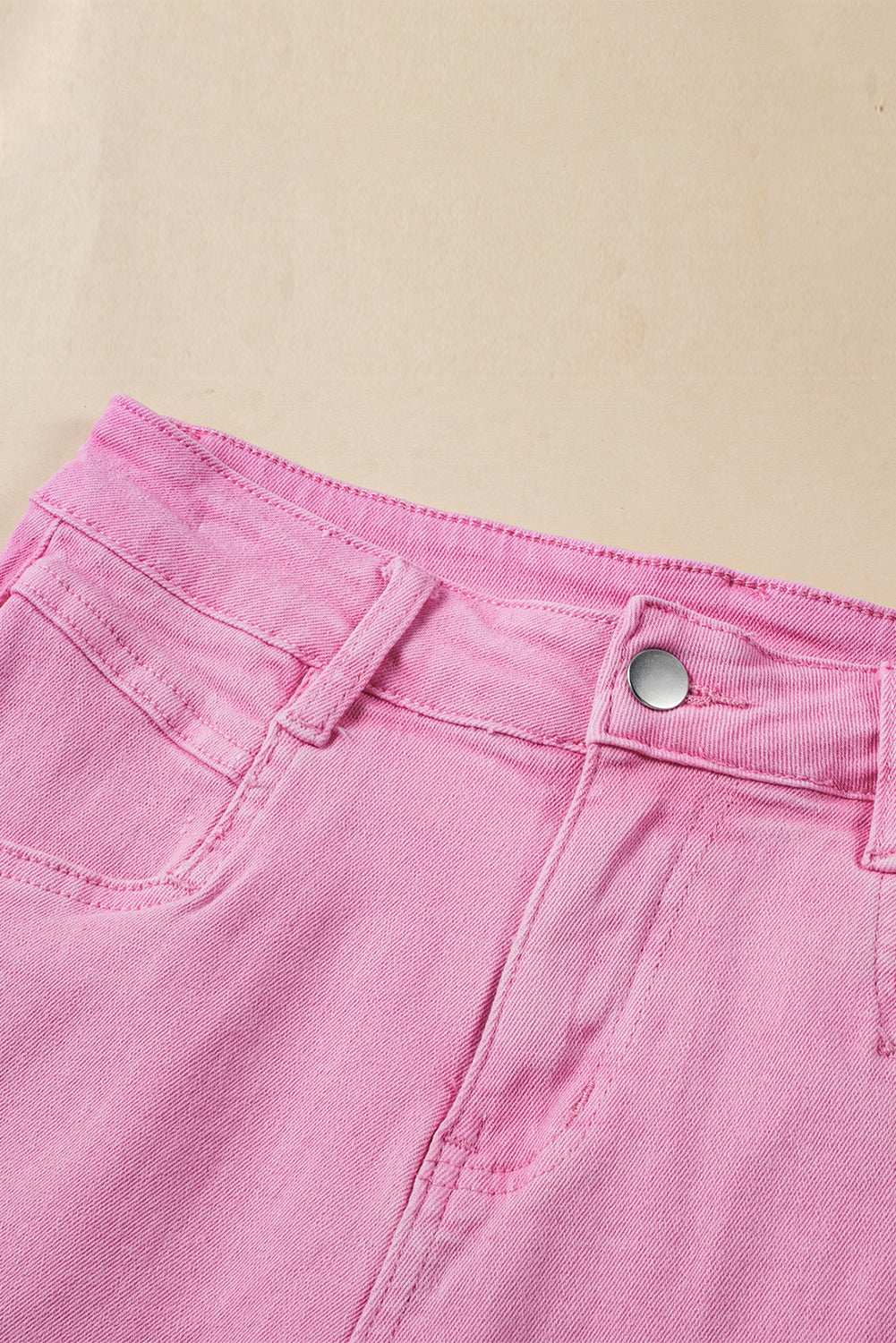 Pink Frayed Edge Mid Rise Denim Shorts - Scarlett's Riverside Boutique 